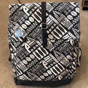 Toms Trekker Black Tiki Monster Backpack NWT